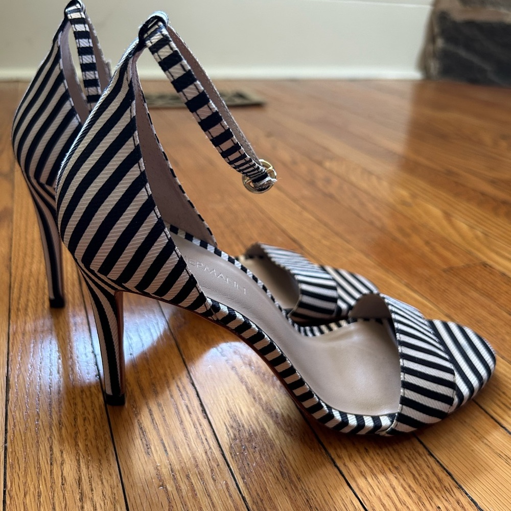 Zimmermann Black and White Striped Heels